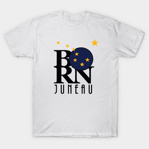 BORN Juneau (black text) T-Shirt by alaska